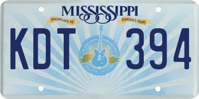 MS license plate KDT394