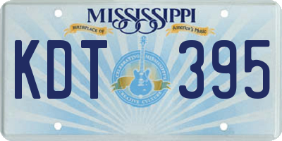 MS license plate KDT395