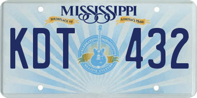MS license plate KDT432