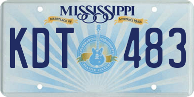MS license plate KDT483