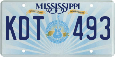 MS license plate KDT493