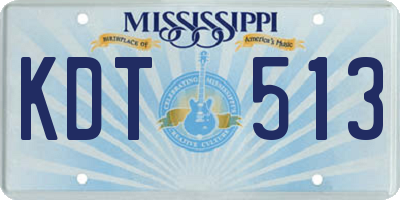 MS license plate KDT513