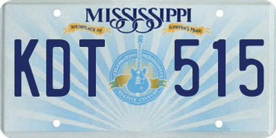 MS license plate KDT515