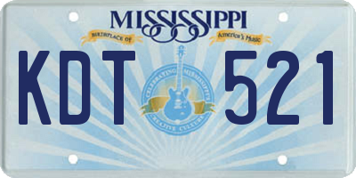 MS license plate KDT521