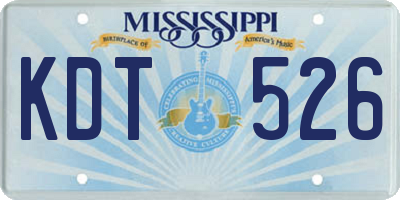 MS license plate KDT526