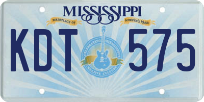 MS license plate KDT575