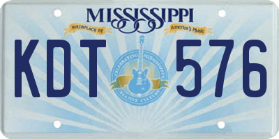 MS license plate KDT576