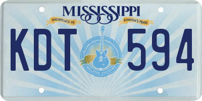 MS license plate KDT594