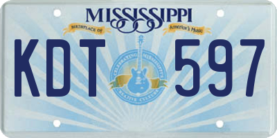 MS license plate KDT597
