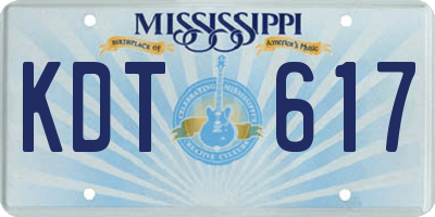 MS license plate KDT617
