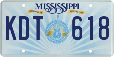 MS license plate KDT618