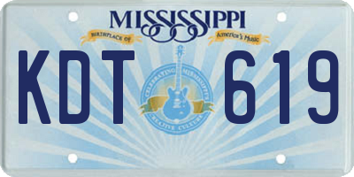 MS license plate KDT619
