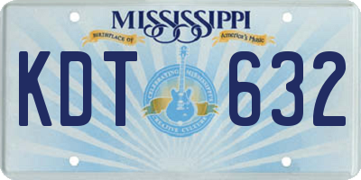 MS license plate KDT632