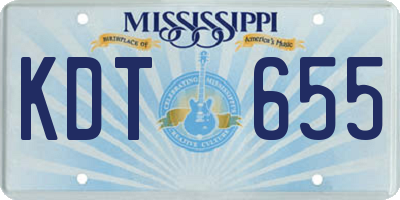 MS license plate KDT655