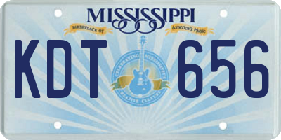 MS license plate KDT656