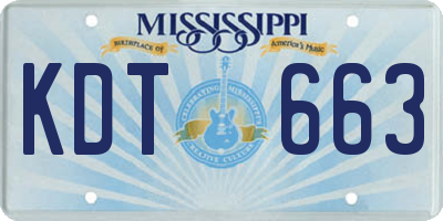 MS license plate KDT663