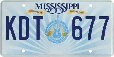 MS license plate KDT677