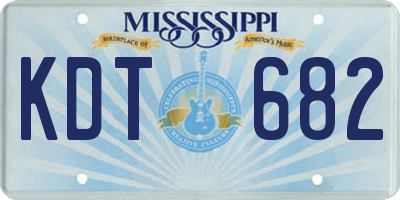 MS license plate KDT682
