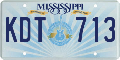 MS license plate KDT713