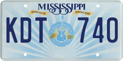 MS license plate KDT740