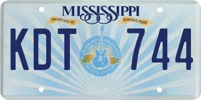 MS license plate KDT744