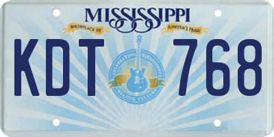 MS license plate KDT768
