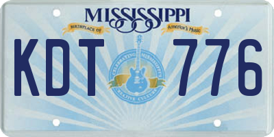 MS license plate KDT776