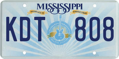 MS license plate KDT808