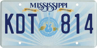 MS license plate KDT814