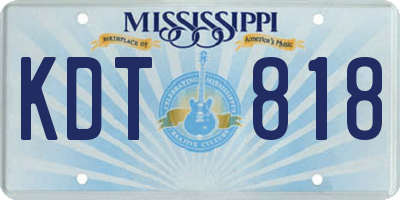 MS license plate KDT818