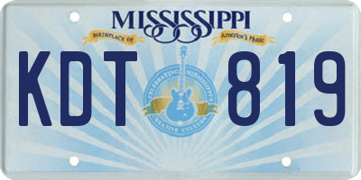 MS license plate KDT819