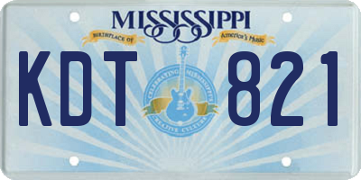 MS license plate KDT821