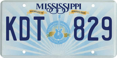 MS license plate KDT829