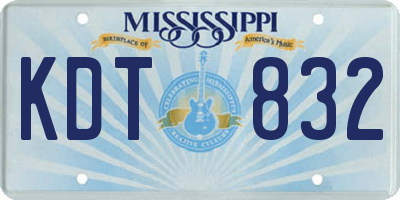 MS license plate KDT832