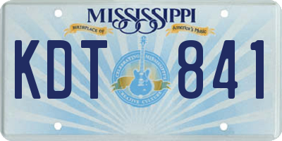 MS license plate KDT841