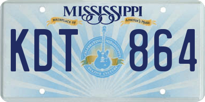MS license plate KDT864