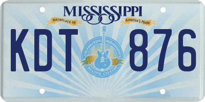 MS license plate KDT876