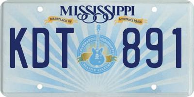 MS license plate KDT891