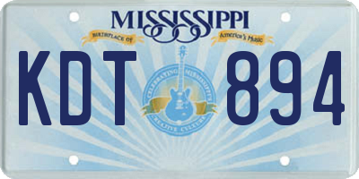 MS license plate KDT894