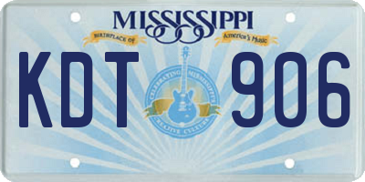 MS license plate KDT906