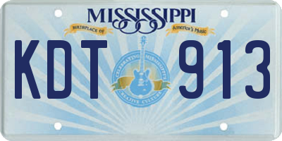 MS license plate KDT913
