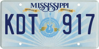 MS license plate KDT917
