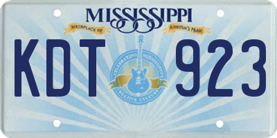 MS license plate KDT923