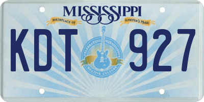 MS license plate KDT927