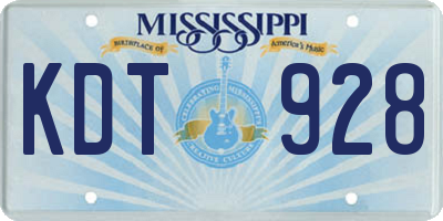 MS license plate KDT928