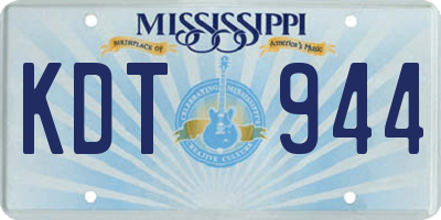 MS license plate KDT944