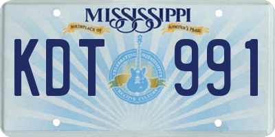 MS license plate KDT991