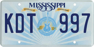 MS license plate KDT997