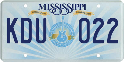 MS license plate KDU022