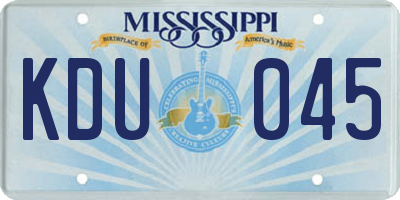 MS license plate KDU045